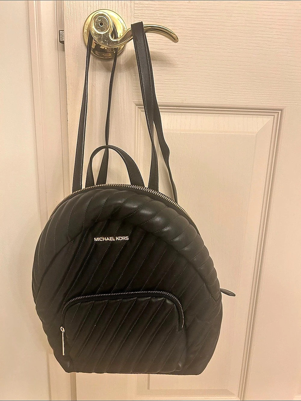 Michael Kors Tribeca Small Quilted Leather Backpack in Black